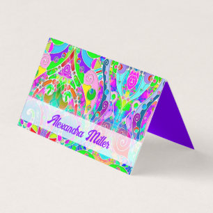 Hand- en digitaal gekleurd patroon art 22 visitekaartjes