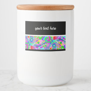 Hand- en digitaal gekleurd patroon art 22 voedselcontainer etiket