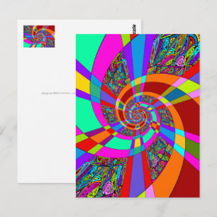 Hand- en digitaal gekleurd patroon art 3 briefkaart