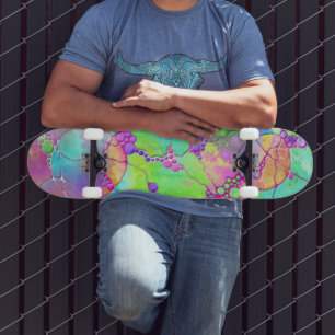 Hand- en digitaal gekleurd patroonartikel 41 skateboard