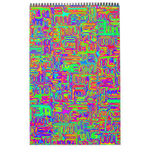 Hand- en digitaal gekleurd patroonpatroon art 42 kalender