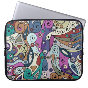Hand- en digitaal gekleurd patroonpatroon art. 8 laptop sleeve