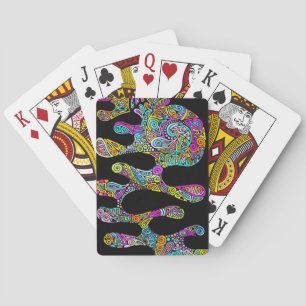 Hand- en digitaal gekleurde patroonkunst 28 pokerkaarten