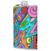 Hand- en digitaal geverfde Patroonkunst 12 Heupfles (Links)