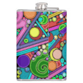 Hand- en digitaal geverfde Patroonkunst 12 Heupfles (Achterkant)