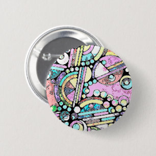 Hand- en digitaal geverfde Patroonkunst 17 Ronde Button 5,7 Cm