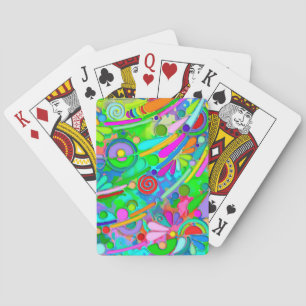 Hand- en digitaal geverfde Patroonkunst 18 Pokerkaarten