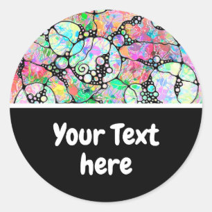 Hand- en digitaal geverfde Patroonkunst 31 Ronde Sticker