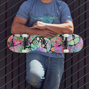 Hand- en digitaal geverfde Patroonkunst 31 Skateboard