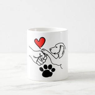Hand- en poot hart mok - Mooie hond moeder mok - D