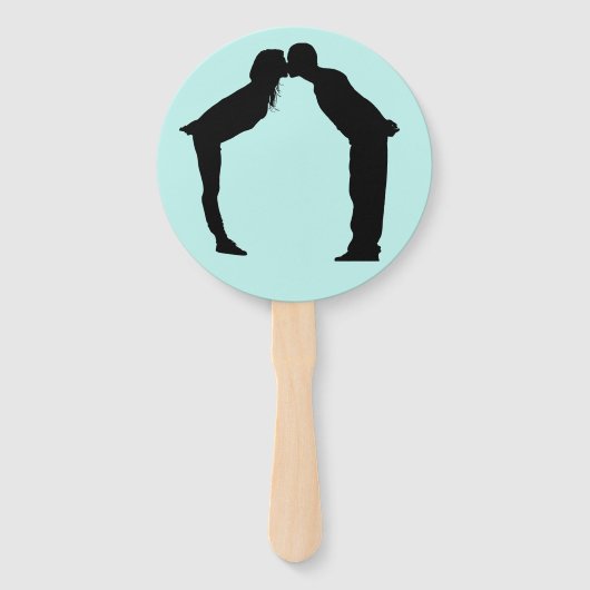 HAND FAN BRUILOFT GUNST KISS HANDWAAIER (Voorkant)