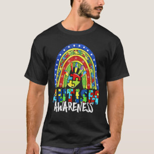 Hand Gebaar Autisme Bewustzijn Regenboog Autisme P T-shirt