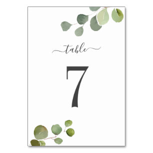 Hand gebeletterde Eucalyptus rustieke Trouwtafel K Kaart