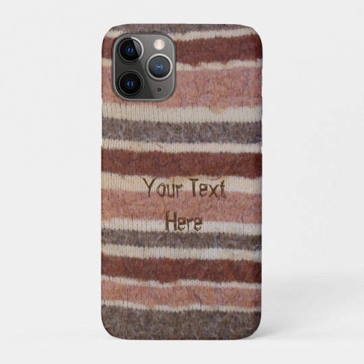 hand gebreide bruine strepen plezier Case-Mate iPhone case (Achterkant)