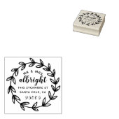 Hand gefrankeerd Mr. & Mrs bruiloft retouradres Rubberstempel (Gestempeld)