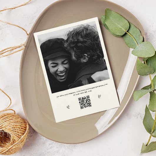 Hand-geïllustreerde Champagne Tower Foto QR bruilo Kaart