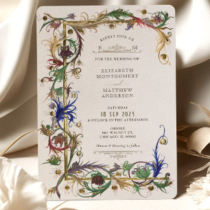 Hand geïllustreerde Royal Medieval Wedding Invitat Kaart