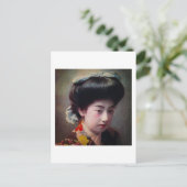 hand gekleurd Japans Geisha Oud Japan Briefkaart (Staand voorkant)