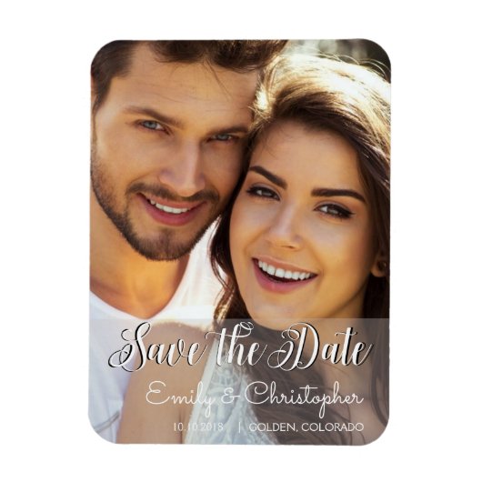 Hand Geletterd Script Wedding Save the Date Magnet Magneet (Verticaal)