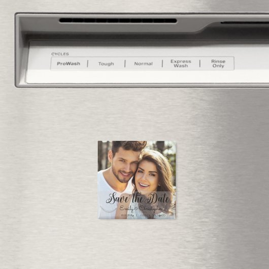 Hand Geletterd Script Wedding Save the Date Magnet Magneet (Insitu (Vaatwasser))