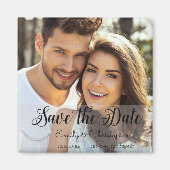 Hand Geletterd Script Wedding Save the Date Magnet Magneet (Voorkant)