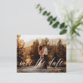 Hand geletterde foto rustiek Save the Date Briefka Aankondigingskaart (Staand voorkant)