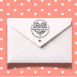 Hand gemaakt met Liefde Foraal Hart Thema Zelfinktende Stempel