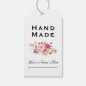 Hand gemaakte Waterverf roze bloemige Labels Cadeaulabel (Voorkant)