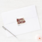  hand gemerkt "Merry Christmas" cadeau Vierkante Sticker (Envelop)