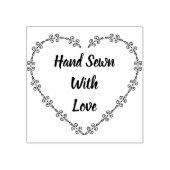 Hand genaaid met liefdesstempel rubberstempel (Afrduk)
