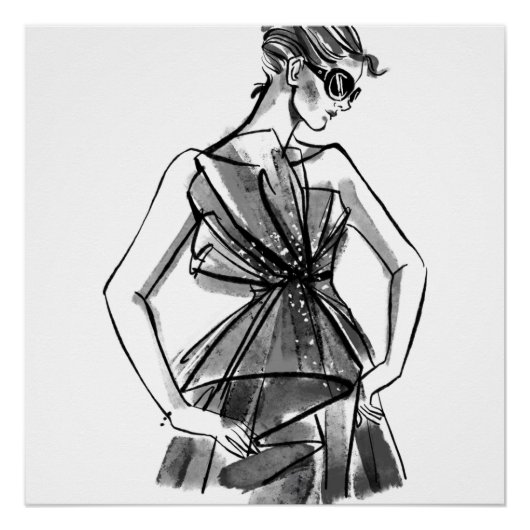 Hand geschetste couture Mode Perfect Poster (Voorkant)