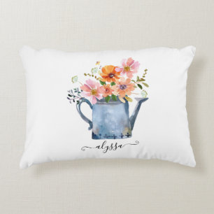 Hand-geschilde Waterverf Floral Accent Kussen