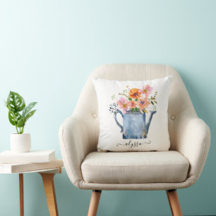 Hand-geschilde Waterverf Floral Kussen