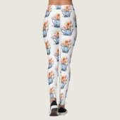 Hand-geschilde Waterverf Floral Leggings (Achterkant)