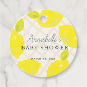 Hand geschilderd citroen roze Baby shower dank u Bedankjes Labels (Voorkant)
