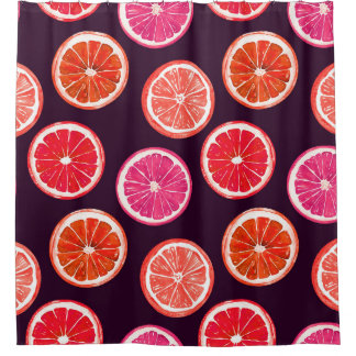 Hand geschilderd Citrus donker patroon Douchegordijn