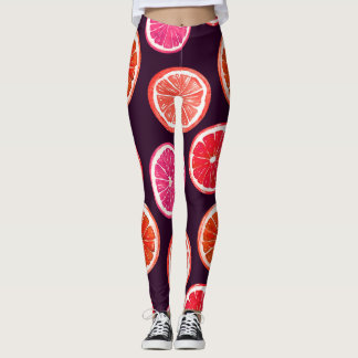 Hand geschilderd Citrus donker patroon Leggings