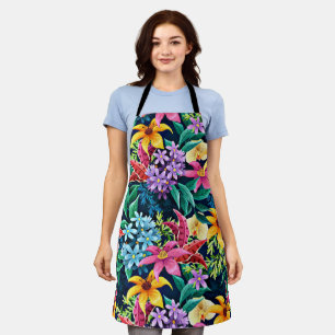 Hand geschilderd exotische bloemenpatroon-23001 schort