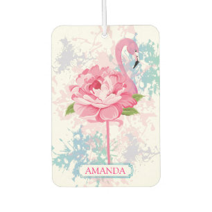 Hand geschilderd flamingo Monogram Luchtverfrisser
