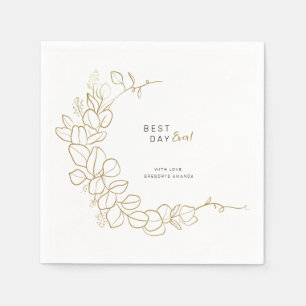 Hand geschilderd gouden bladeren Lijst bruiloft Servet