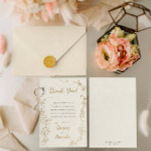 Hand geschilderd gouden bladeren Lijst dank u Kaart