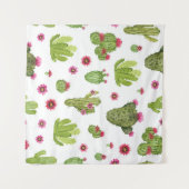 Hand geschilderd groen cactus patroon wandkleed (Voorkant (horizontaal))