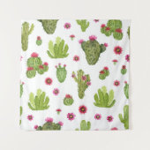 Hand geschilderd groen cactus patroon wandkleed (Voorkant)