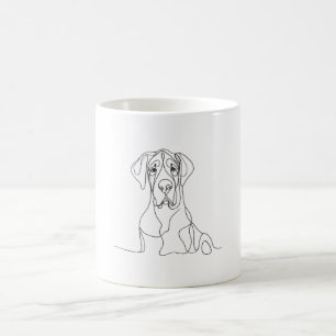 Hand geschilderd Grote Deen Line Art Koffiemok
