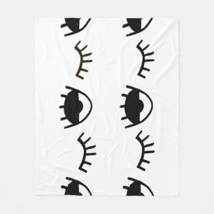 Hand geschilderd ogen inkt patroon fleece deken
