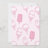 Hand geschilderd roze ijs meisje verjaardag kaart (Achterkant)