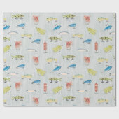 Hand geschilderd Vist op hout Cadeaupapier (Vlak)