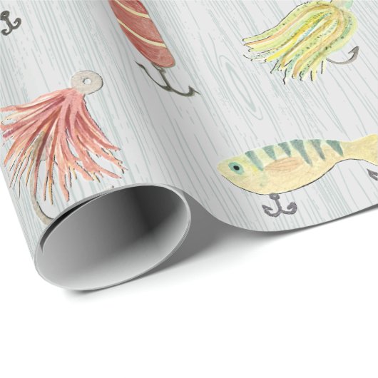 Hand geschilderd Vist op hout Cadeaupapier (Rol Hoek)