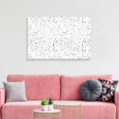 Hand-geschilderd zwart valpatroon op wit canvas afdruk (Insitu (Woonkamer))