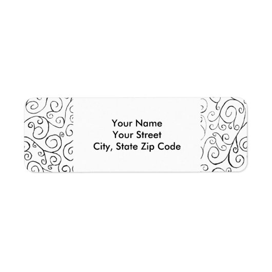 Hand-geschilderd zwart valpatroon op wit etiket (Voorkant)